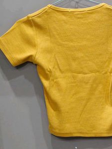 Mustard Crop Top - Trendy &amp; Stylish