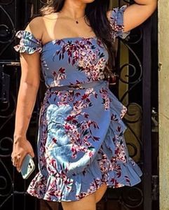 Floral Off-Shoulder Ruffle Dress