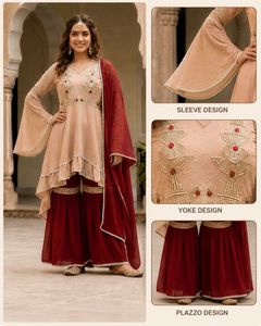 pick any 1 Elegant Embroidered Kurta with Sharara