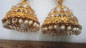 Exquisite Gold Jhumka Earrings