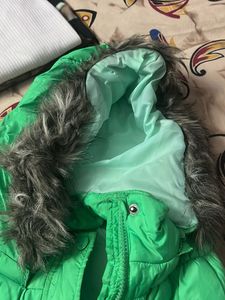 Green Puffer Vest with Hood