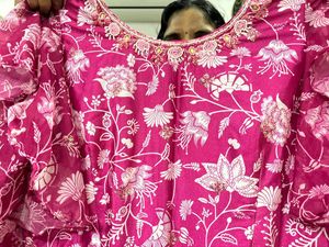 Elegant Pink Floral Maxi Dress