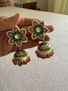 Stunning Floral Jhumka Earrings