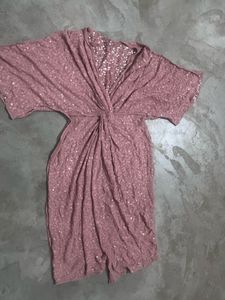ASOS Sequin Twist MidiDress Pink UK10/ US 6