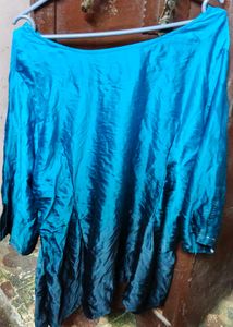 Blue Ombre Textured V-Neck Top XXL and XXXL