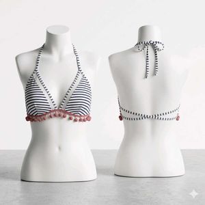 Striped Halter Bikini Top