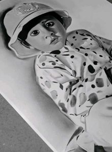 Cute Baby Girl portrait sketch draw