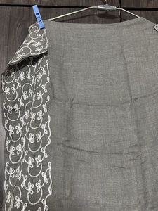 Stylish Grey Kurta with White Embroidery