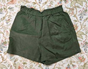 Stylish Green Paperbag Shorts