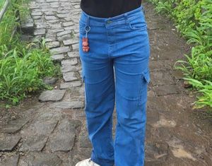 Blue Denim Cargo Pants