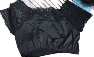 Elegant Black Lace Trim Crop Top