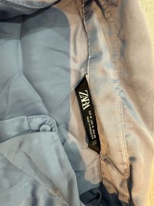ZARA ORIGINAL Satin Long Sleeve Button-Up Shirt