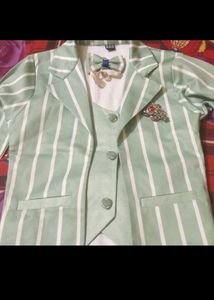 Stylish Striped Blazer with Bowtie