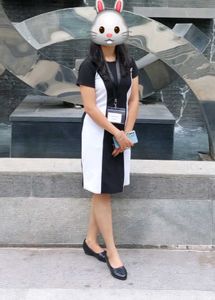 Chic Black and White Panel Dress