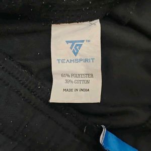 Teamspirit Black Track Pants | Side Stripe
