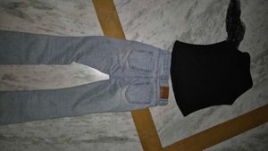 Stylish Light Wash Flare Jeans with a chic top
