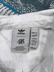 Adidas White Button-Up Shirt
