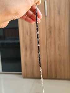 Black Beaded Butterfly Anklet And Braclet