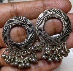 Green Velvet Bangles with Oxidized Metal and earri