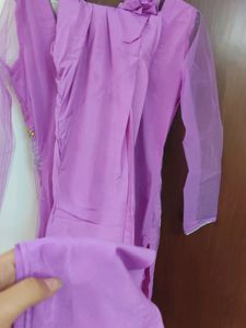 Party Wear Purple Net Suit
