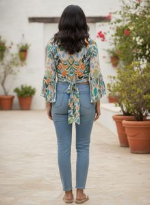 Boho Tie-Front Kimono Top