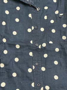 Polka Dot Button-Up Top