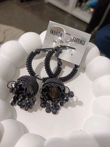 Stylish Black Jhumka Earrings