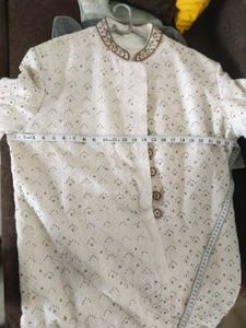 Men's White Embroidered Sherwani