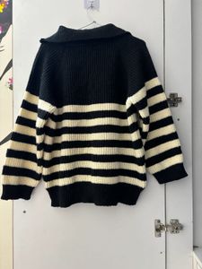 Striped Zip-Up Sweater