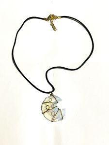 Moonstone Crescent Moon Pendant Necklace