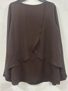 Elegant Brown Long Sleeve Top