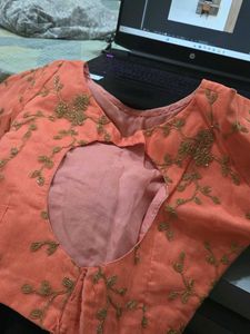 Peach Embroidered Blouse