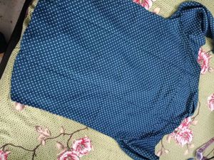 Men's Blue Printed Full Sleeve Shirt in L size ⁹