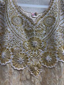 Royal Gold Embroidered Anarkali Kurti