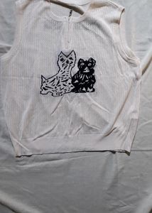 Mesh Half Sweater/vest