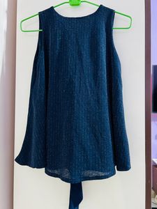 Women Navy Blue Party Wear Top