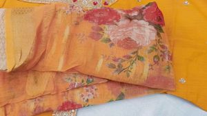 Yellow Kurta with Embroidered Sleeves