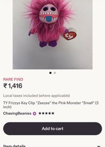 TY rare find Zeezee “the pink monster “