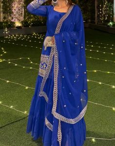 Royal Blue sharara Set