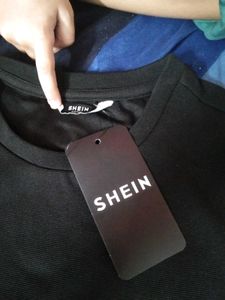 SHEIN Black Ruched Drawstring Dress