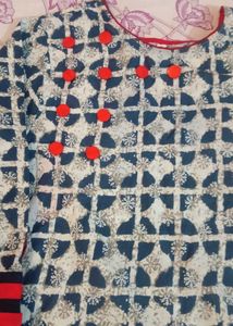 Stylish Printed 2pc Kurta with Tassels