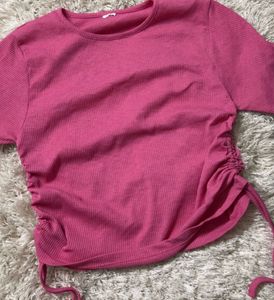 Pink Tie-Side Top