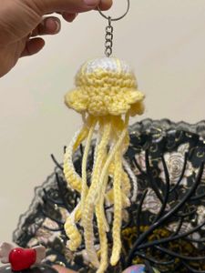 Crocheted Jellyfish Keychain
