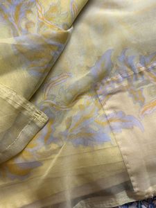 Vintage Yellow Floral Sheer saree