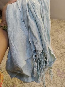 Light Blue Scarf with Fringe + socks combo