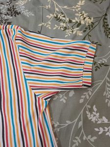 Striped Short Sleeve Shirt Size(XL)
