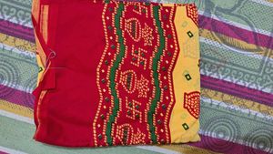 Yellow Saree with Red Border