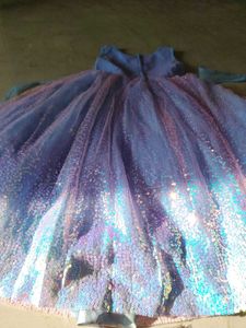 Sparkly Blue Dress with Flowers