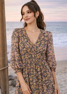 Floral Print Midi Dress