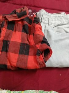 Red &amp; Black Plaid Button-Up Shirt